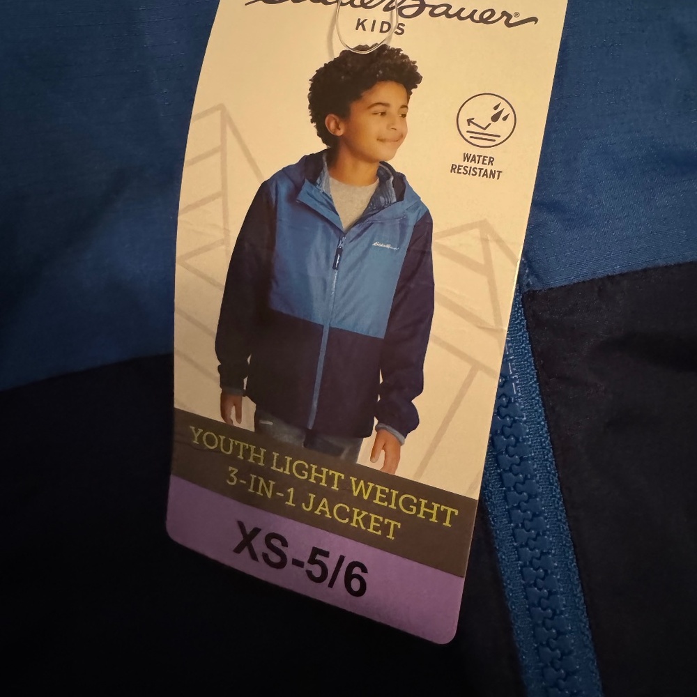 Eddie Bauer 3 in 1 youth lightweight jacket.